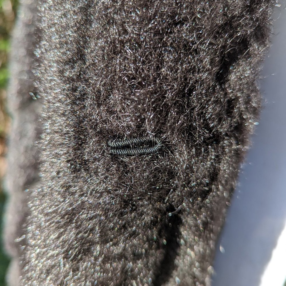MONTEREY Faux Fur Coat Stroller Length in Plush Black Size Small New - Picture 9 of 15